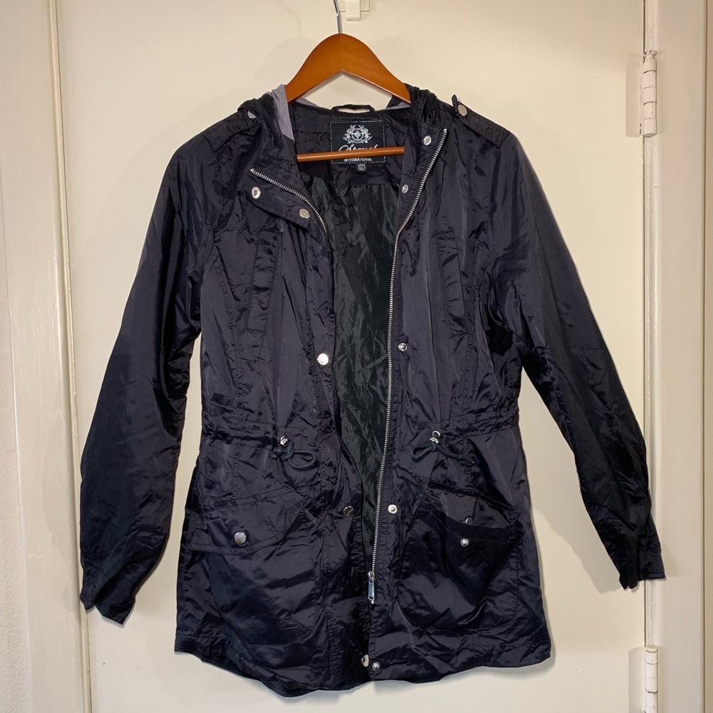 Long Sleeve Black Windbreaker Jacket